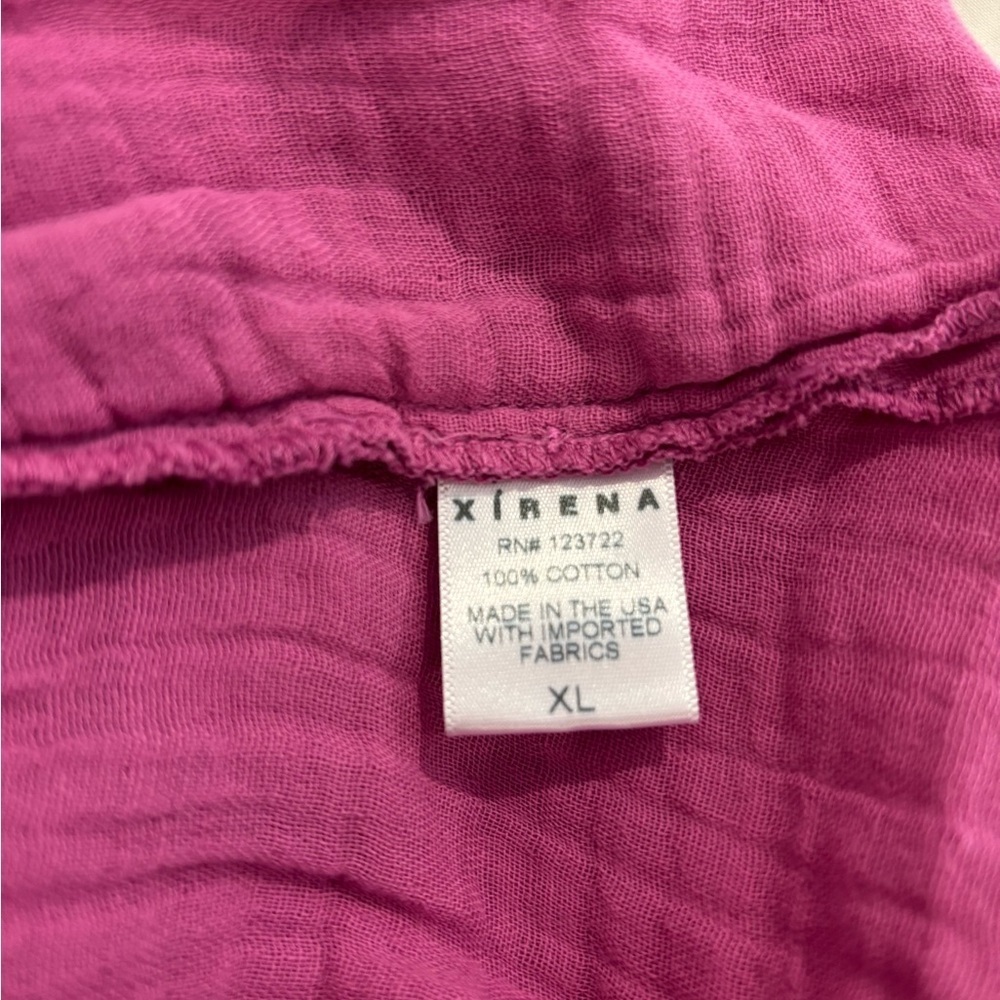 Xirena Leyla Gauze Midi Dress XL Pink Boho Flowy Cotton Sleeveless V Neck - Picture 12 of 13